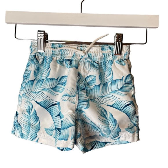 NWT Janie and Jack Palm Tree Swim Trunks 12-18M - Picture 1 of 11